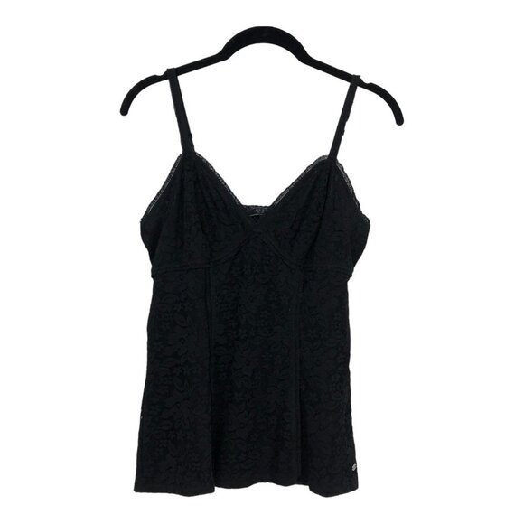 Guess Black Floral Lace camisole V Neck Spaghetti  Strap M - Picture 1 of 15